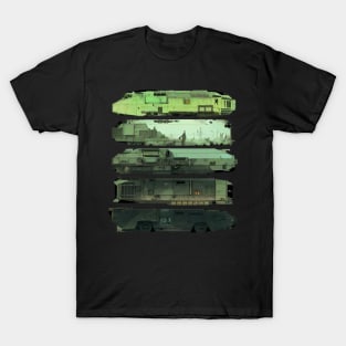 Post-apocalypse Futuristic Scifi Trains T-Shirt